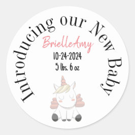 Introductie van onze New Baby Girl envelop seal Ronde Sticker