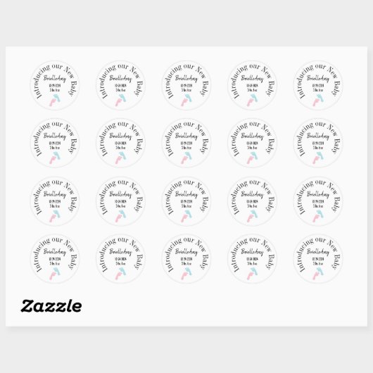 Introductie van onze New Baby Girl envelop seal Ronde Sticker (Vel)