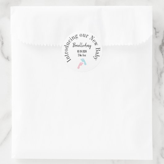 Introductie van onze New Baby Girl envelop seal Ronde Sticker (Tas)