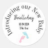 Introductie van onze New Baby Girl envelop seal Ronde Sticker (Voorkant)