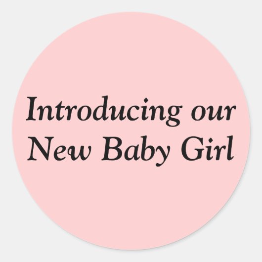 Introductie van onze New Baby Girl envelop seal Ronde Sticker (Voorkant)