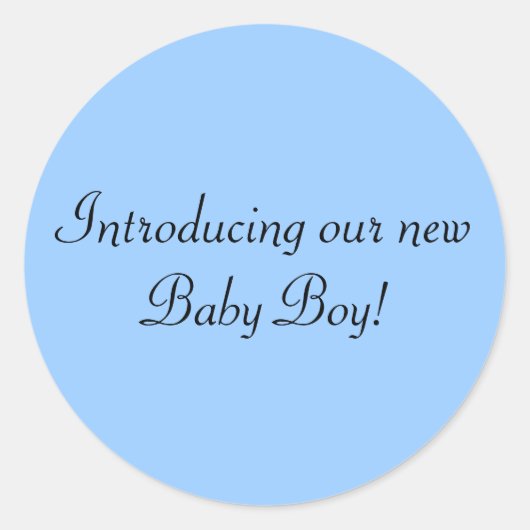 Introductie van onze nieuwe Baby Boy envelop seal Ronde Sticker (Voorkant)