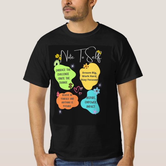 Introductie van onze "Note to Self" Retro Motivati T-shirt (Voorkant)