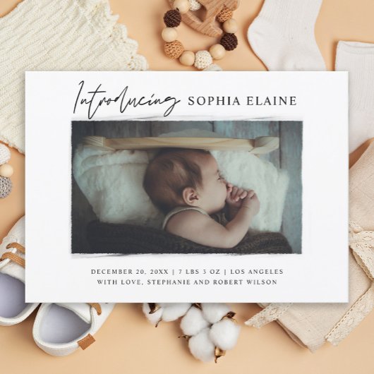 Introductie van onze pasgeboren fotogeboorte aankondiging
