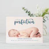 Introductie van Perfection Simple Script Photo Bir Aankondiging (Staand voorkant)