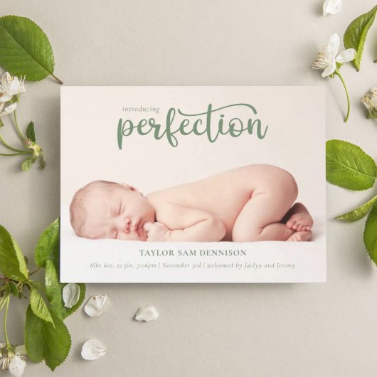 Introductie van Perfection Simple Script Photo Bir Aankondiging