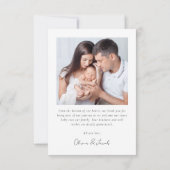 Introductie van Script Photo Birth Stats Nieuwe Ba Bedankkaart (Achterkant)