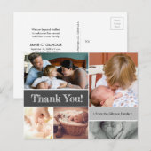 Introductie van tweede baby fotocollage aankondigingskaart (Voorkant / Achterkant)