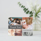 Introductie van tweede baby fotocollage aankondigingskaart (Staand voorkant)