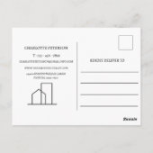 Introductie van vastgoedmakelaar briefkaart (Achterkant)