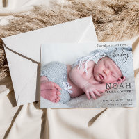 Introductiekaart van onze lieve babyfoto