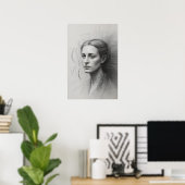 Intropectieve Studie: Grafietportret Poster (Thuiskantoor)