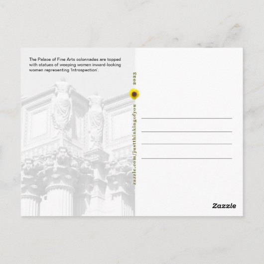 'Introspection', het paleis van de fijne kunsten,  Briefkaart (Achterkant)