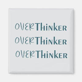 Introspective Bold Black and Blue Quote Art Magneet