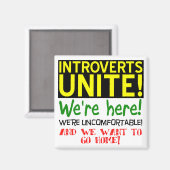 Introvers Uniteren Grappige Koelkastmagneet Koelka Magneet (Voorkant / Achterkant)