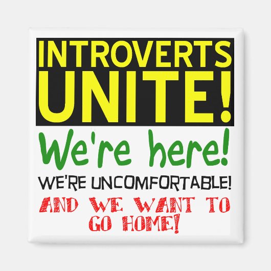 Introvers Uniteren Grappige Koelkastmagneet Koelka Magneet (Voorkant)