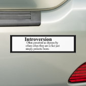 Introversiedefinitie 2020 Versie Bumpersticker (Op auto)