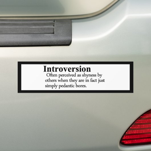 Introversiedefinitie 2020 Versie Bumpersticker (Op auto)