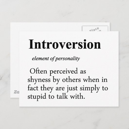 Introversion Definition Typo Version Briefkaart (Voorkant / Achterkant)