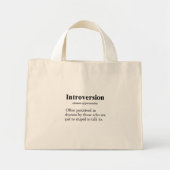 Introversion Definition Typo Version Mini Tote Bag (Voorkant)