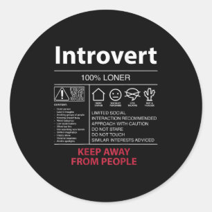 Introvert 100% Eenzame Houd Af Van Mensen - Intro Ronde Sticker