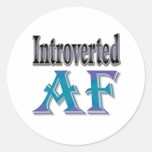 Introvert AF Ronde Sticker (Voorkant)