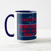 Introvert anti sociale eenling bijten met sarcasme mok (Links)