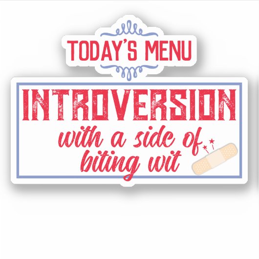 Introvert anti sociale eenling bijten met sarcasme sticker (Voorkant)