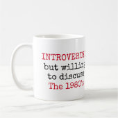 Introvert bereid om de jaren tachtig Funny Quotes Koffiemok (Links)