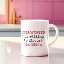 Introvert bereid om de jaren tachtig Funny Quotes  Koffiemok