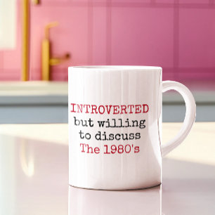Introvert bereid om de jaren tachtig Funny Quotes  Koffiemok