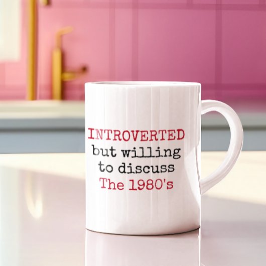 Introvert bereid om de jaren tachtig Funny Quotes Koffiemok