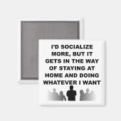 Introvert Blijf Thuis Grappige Koelkastmagneet Magneet (Voorkant / Achterkant)