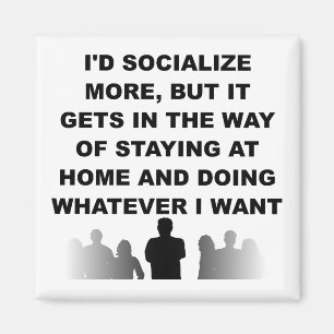 Introvert Blijf Thuis Grappige Koelkastmagneet Magneet