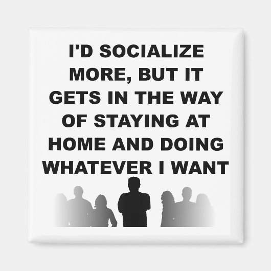 Introvert Blijf Thuis Grappige Koelkastmagneet Magneet (Voorkant)