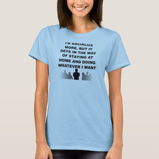 Introvert Blijf Thuis Grappige T-Shirt (Voorkant)