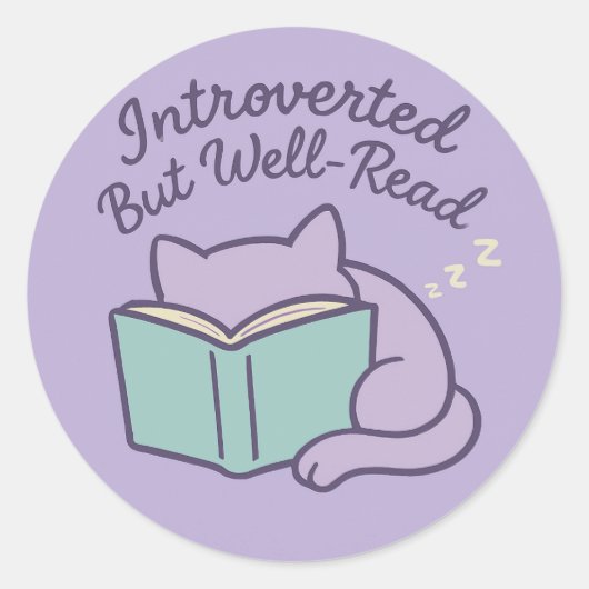 Introvert boek Cat Sticker – Cosy Pastel (Voorkant)