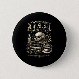 Introvert boekenclub grappige boekenwurmen sociaal ronde button 5,7 cm