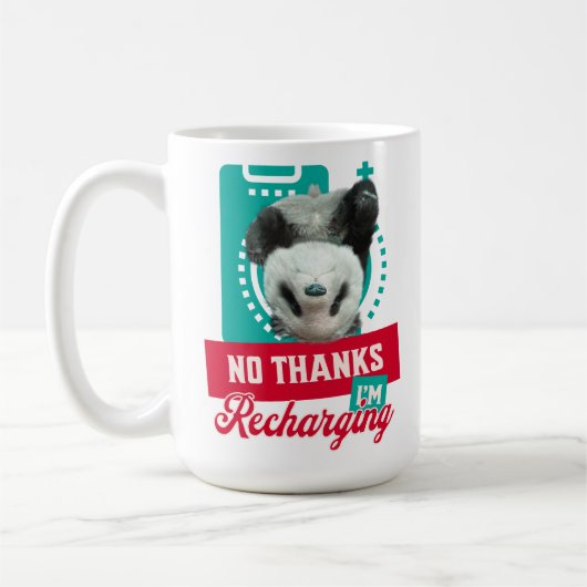 Introvert Burn-out Panda Sociale Batterij Ontwerp Koffiemok (Links)