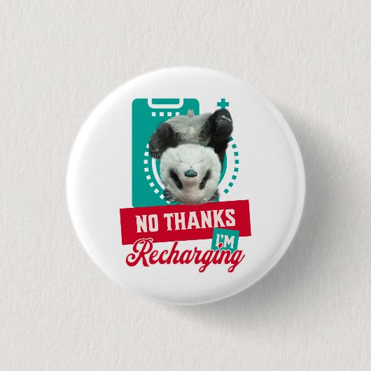 Introvert Burn-out Panda Sociale Batterij Ontwerp Ronde Button 3,2 Cm (Voorkant)