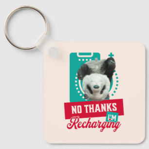 Introvert Burn-out Panda Sociale Batterij Ontwerp Sleutelhanger