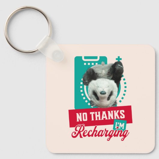 Introvert Burn-out Panda Sociale Batterij Ontwerp Sleutelhanger (Voorkant)