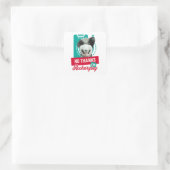Introvert Burn-out Panda Sociale Batterij Ontwerp Vierkante Sticker (Tas)