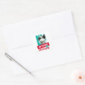 Introvert Burn-out Panda Sociale Batterij Ontwerp Vierkante Sticker (Envelop)
