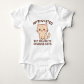 Introvert But Discuss Cats Baby One-Pieces Romper (Voorkant)
