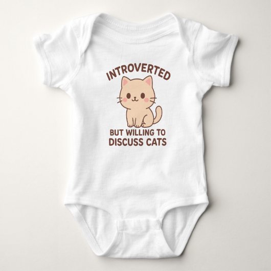  Introvert But Discuss Cats Baby One-Pieces Romper (Voorkant)
