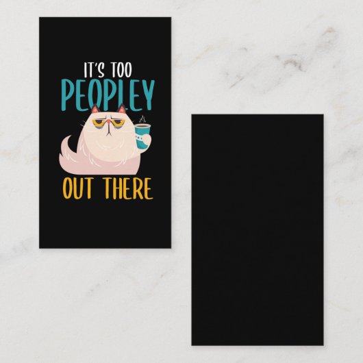 Introvert Cat Funny introverte koffiedrinker Visitekaartje (Voorkant / Achterkant)