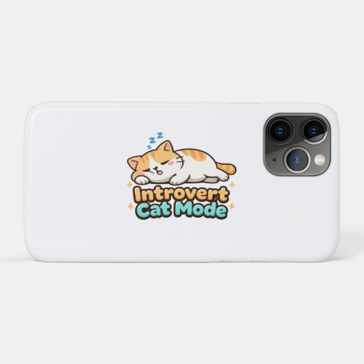 Introvert Cat Mode Funny  Case-Mate iPhone Case (Achterkant (horizontaal))
