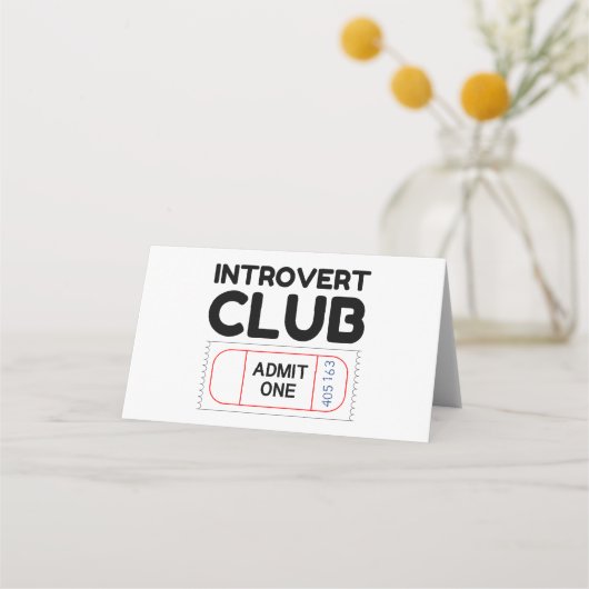 Introvert Club Geef één ticket grappig toe Plaatskaartje (Voorkant)