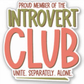 Introvert Club Sticker (Voorkant)
